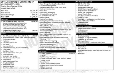 2015 Jeep Wrangler Unlimited Sport