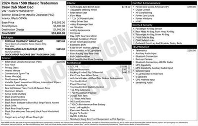 2024 RAM 1500 Classic Tradesman Crew Cab 4x4 5'7' Box