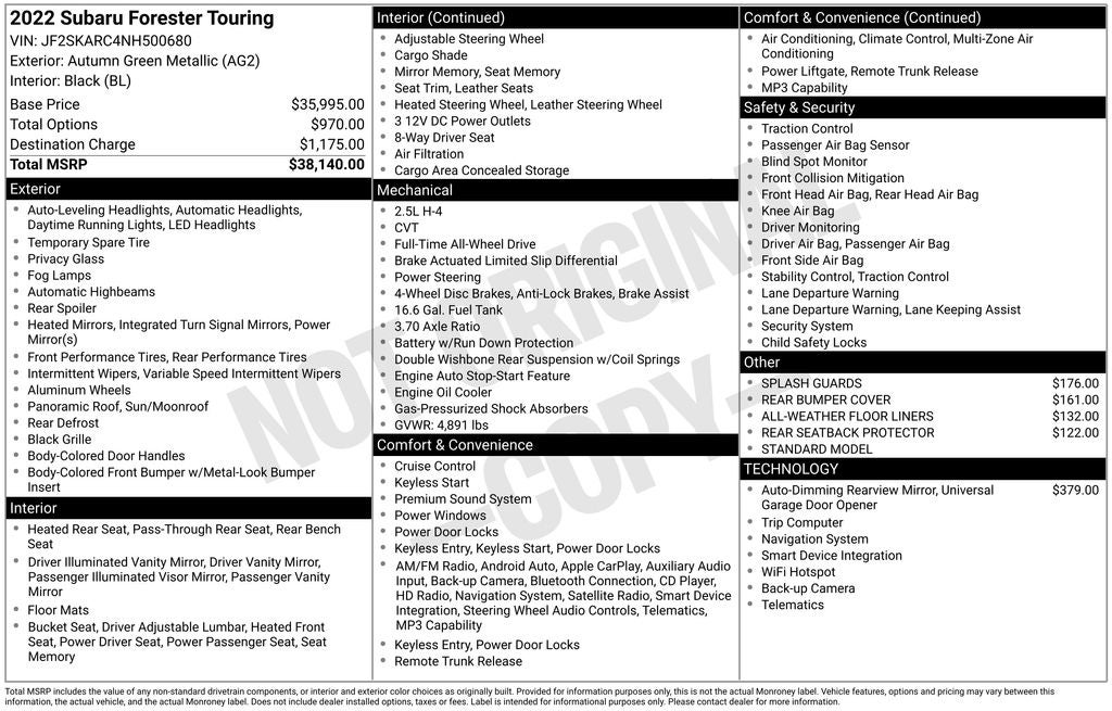 2022 Subaru Forester Touring