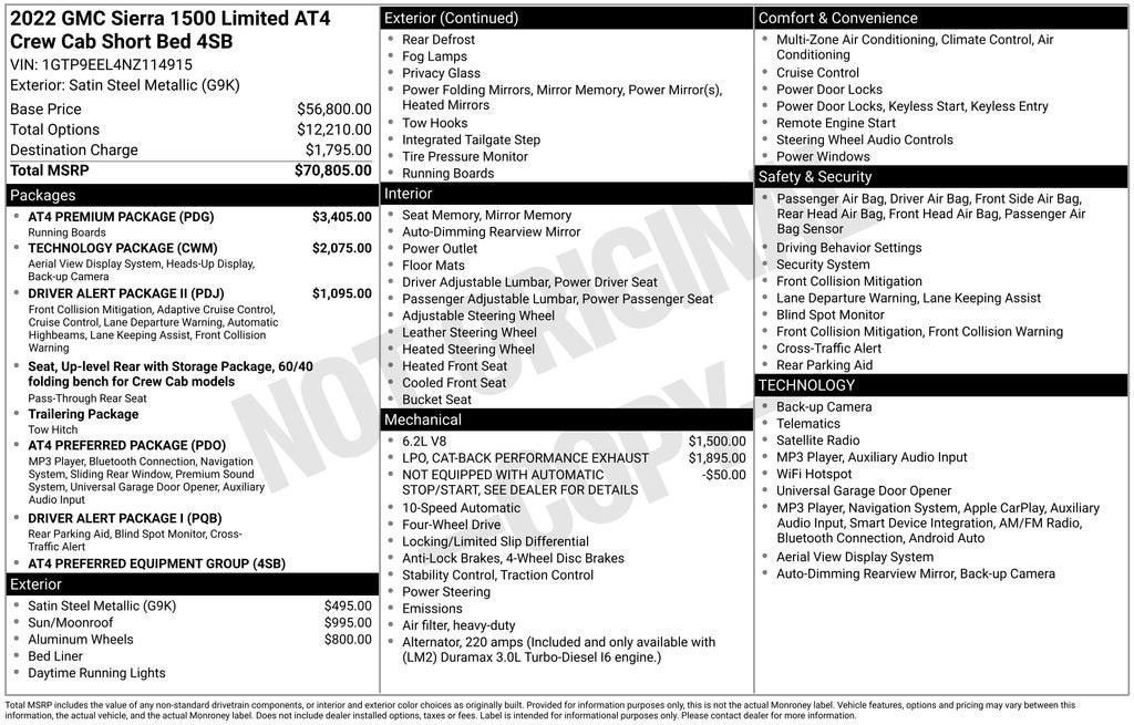 2022 GMC Sierra 1500 Limited AT4