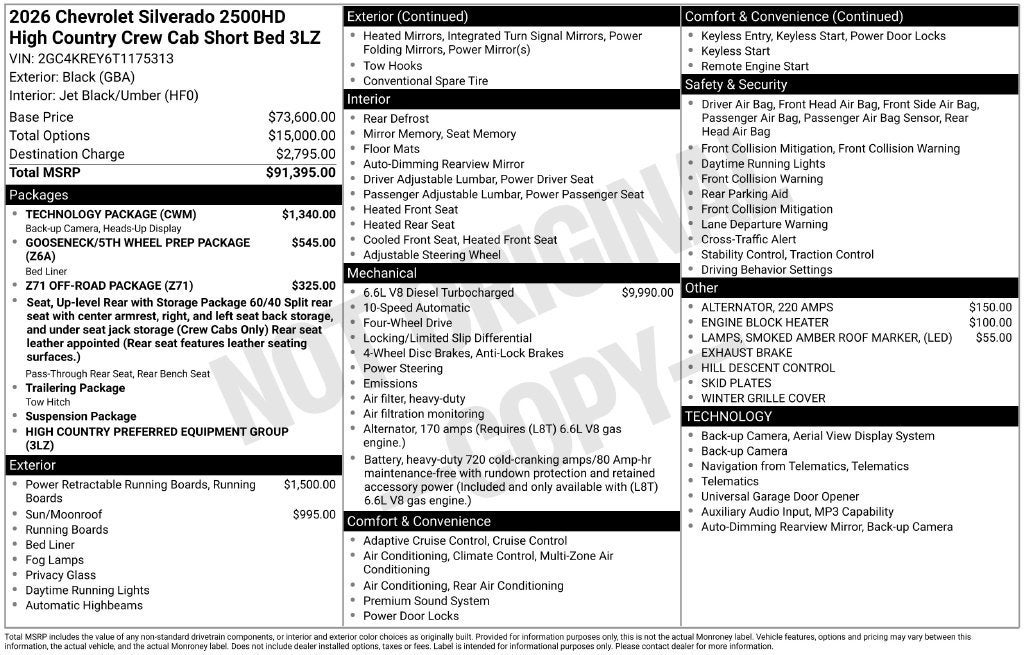 2026 Chevrolet Silverado 2500 HD High Country
