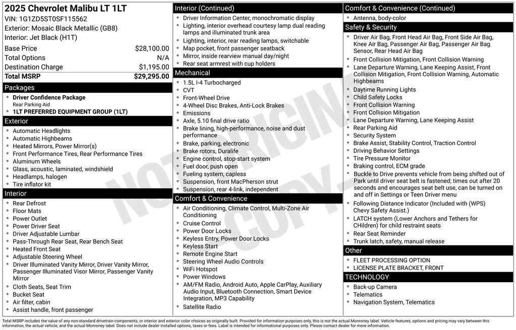 2025 Chevrolet Malibu 1LT