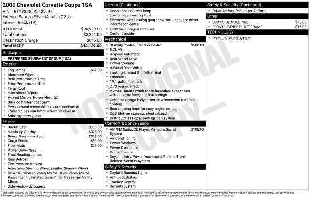 2000 Chevrolet Corvette Base
