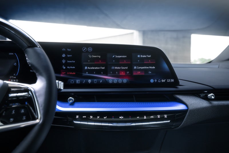 The 2026 OPTIQ-V Display Screen Displaying the V-Mode Settings | Dan Vaden Cadillac Savannah in Savannah GA